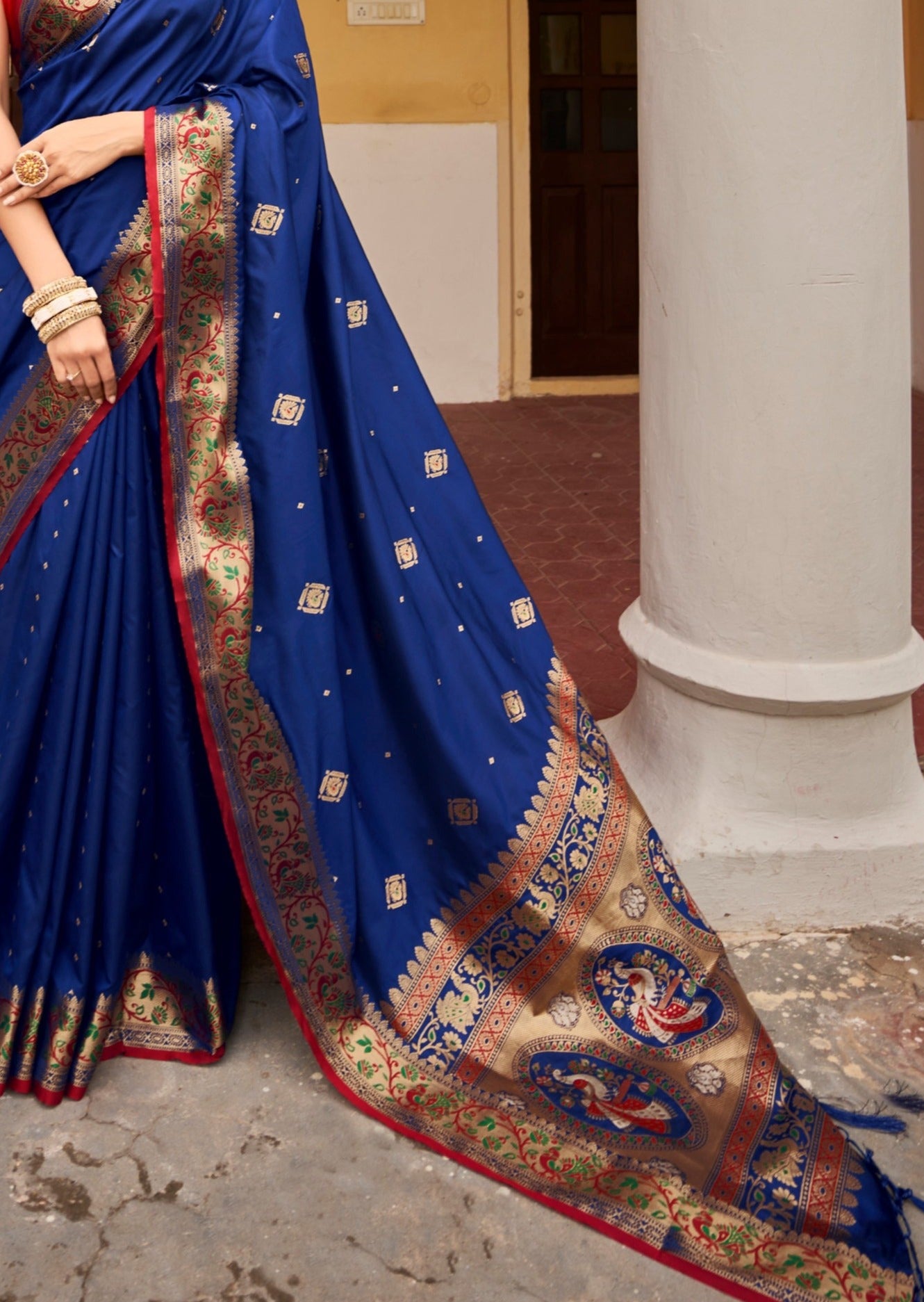 Pure Silk Weaving Blue Saree