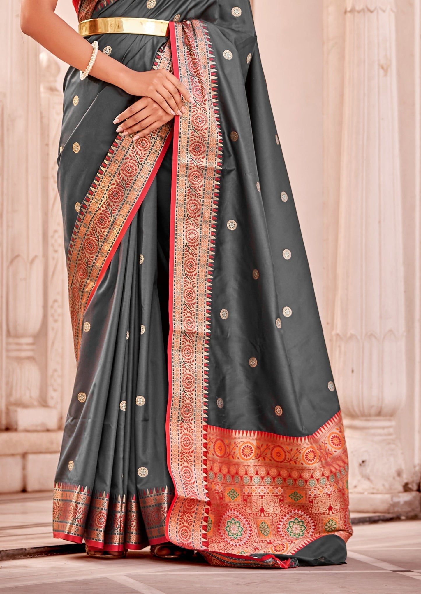 Banarasi Silk Grey Handloom Saree