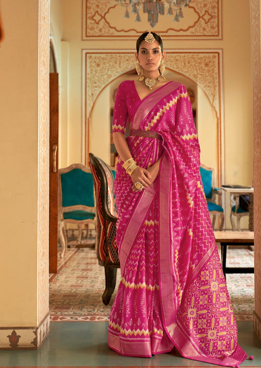 Pink patola saree online
