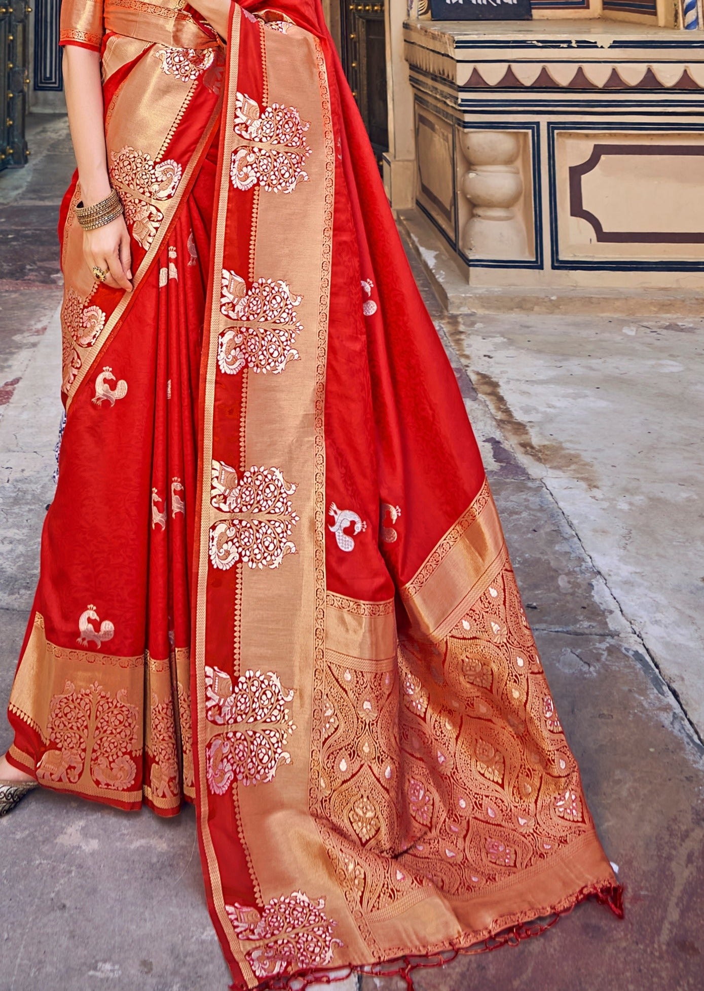 Banarasi Silk Bridal Red Saree