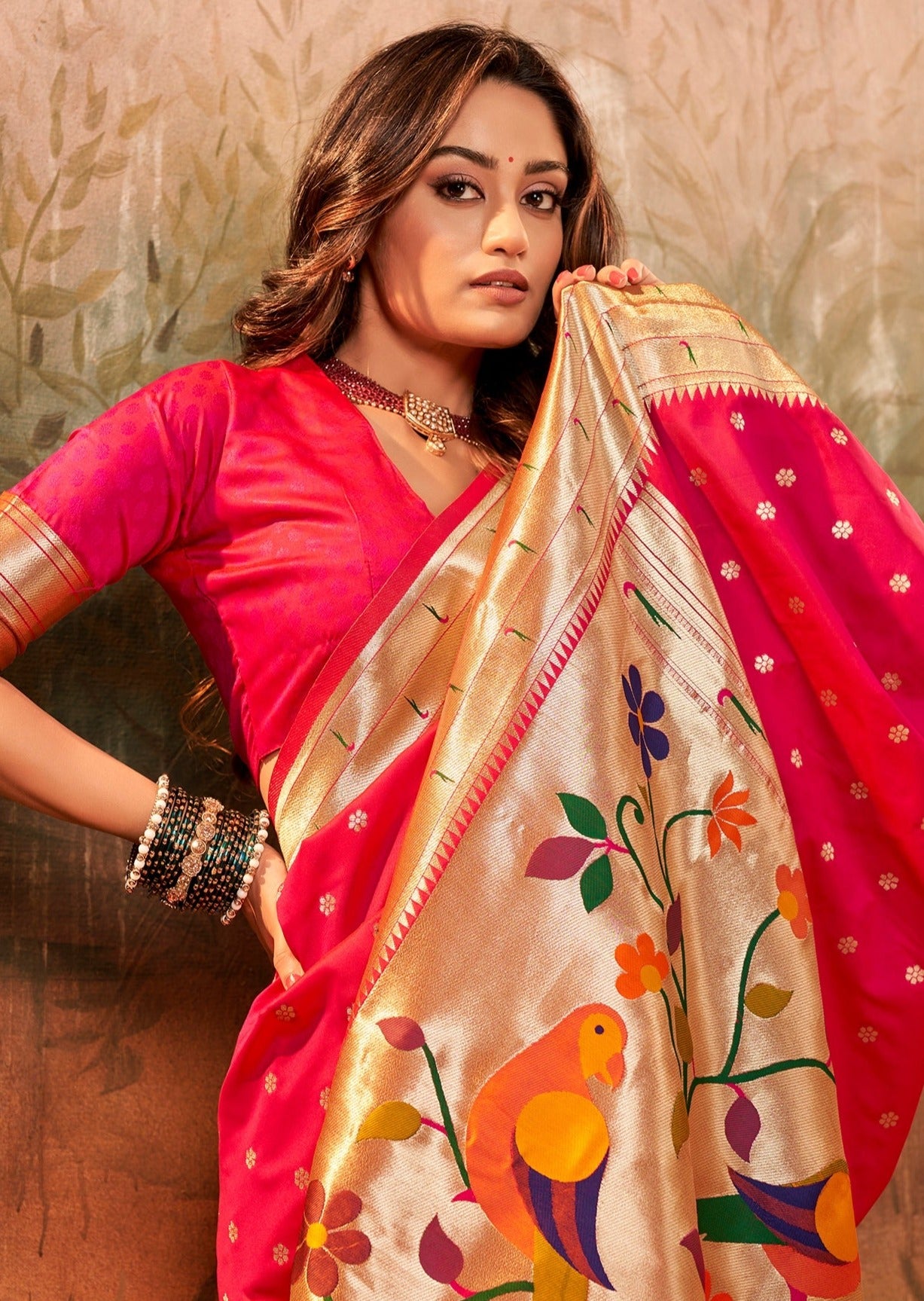 Red Pure Paithani Silk Handloom saree