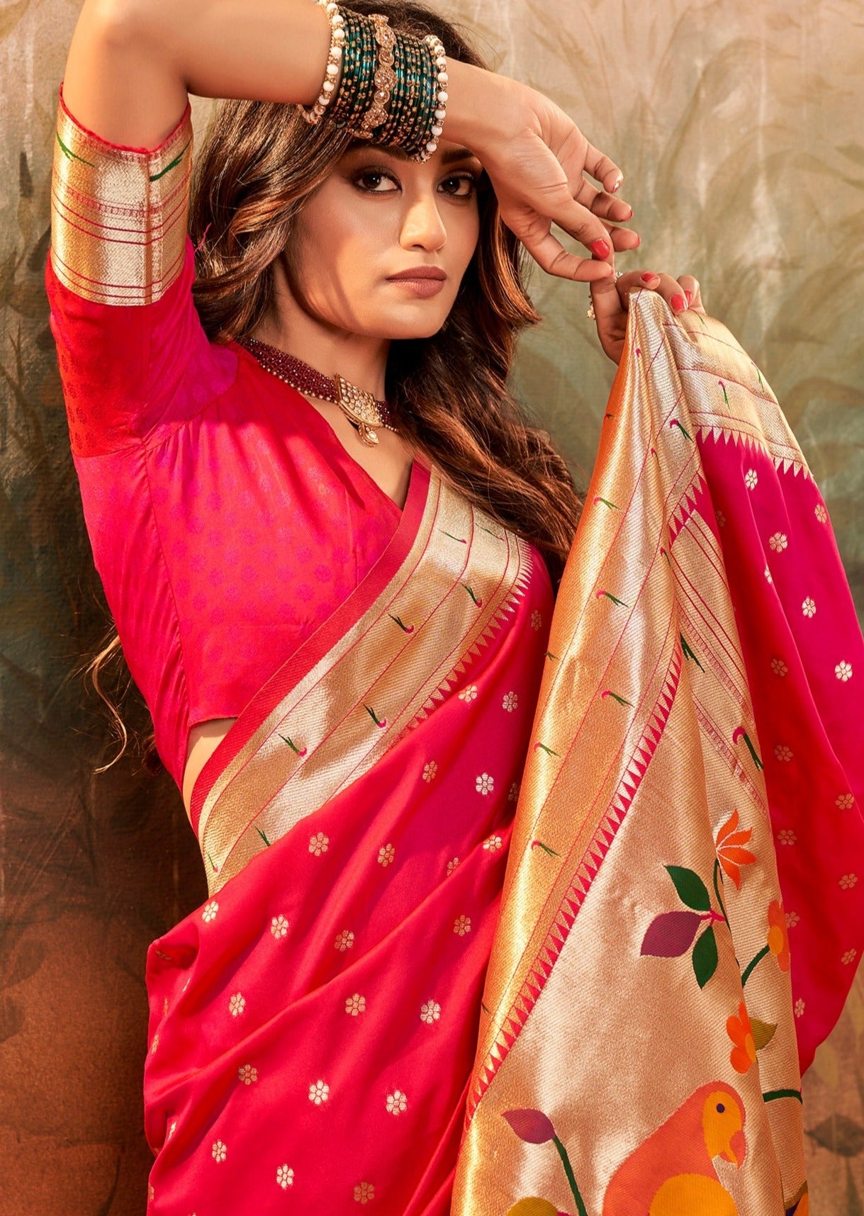 Red Pure Paithani Silk saree