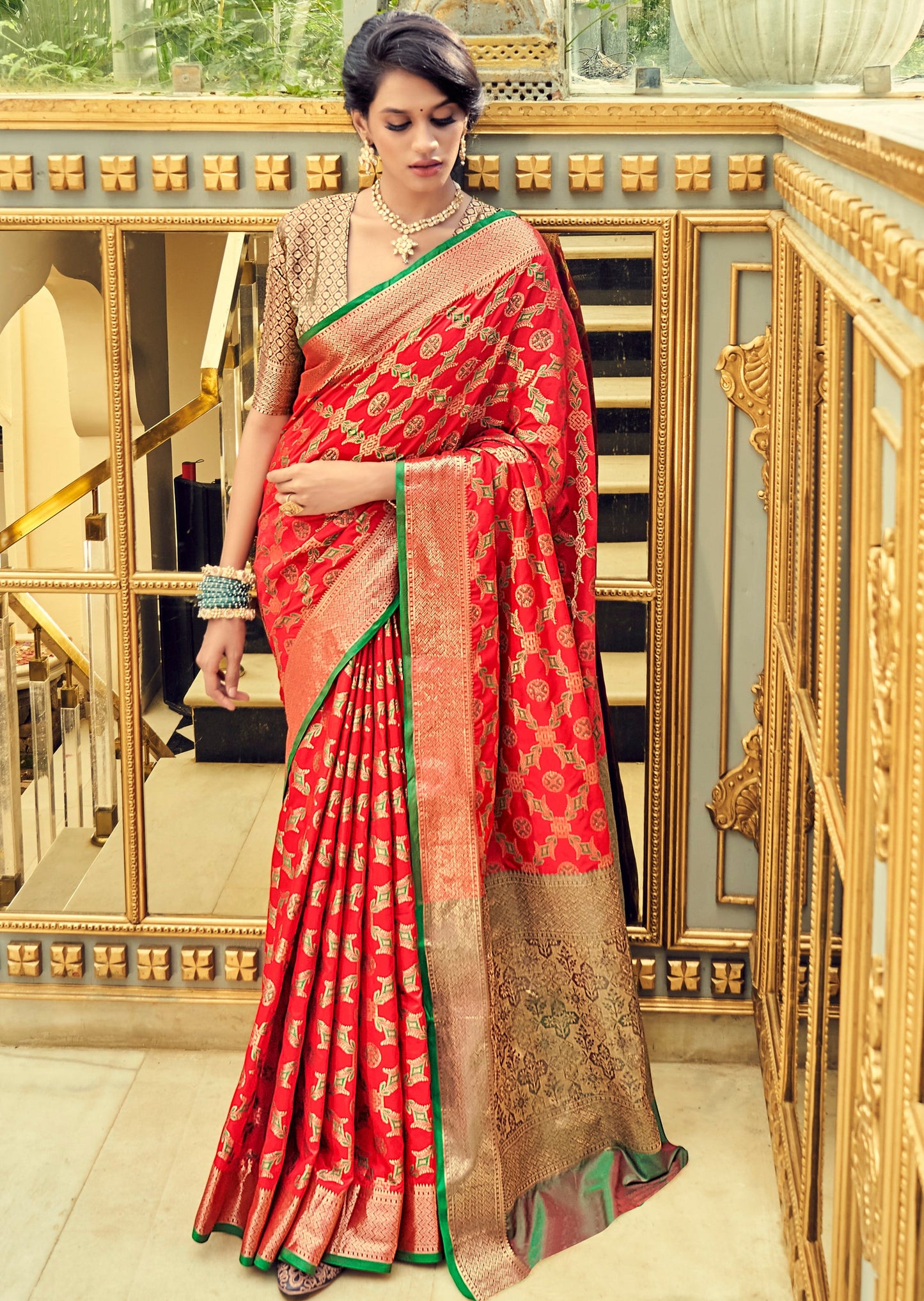 Banarasi Patola Silk Red Bridal Saree