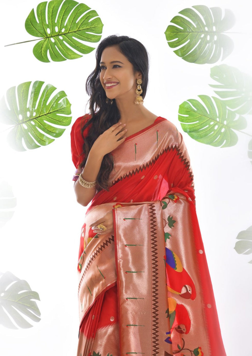 Pure Paithani Silk Desire Red Saree