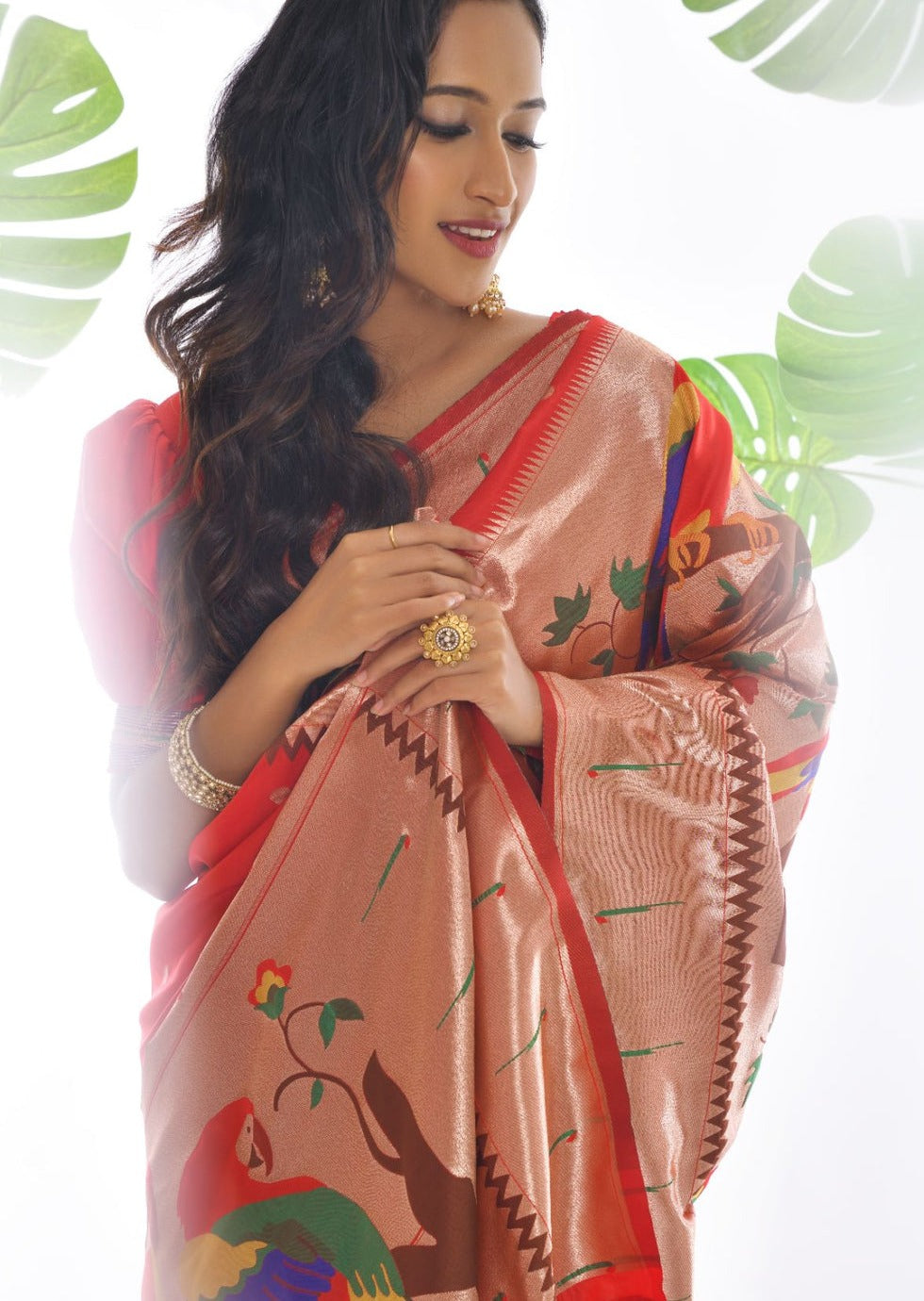 Pure Paithani Silk Desire Red Saree